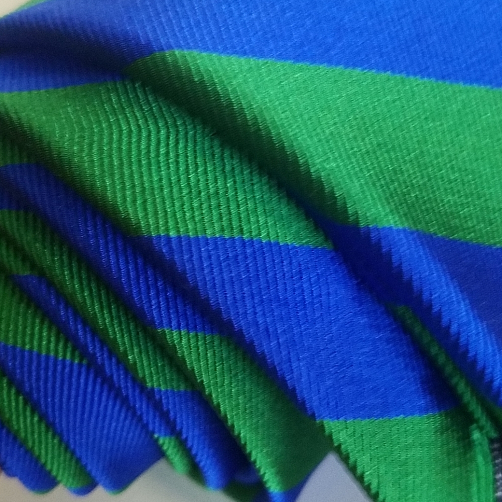 Bright green and blue silk tie - Picture 2 of 4